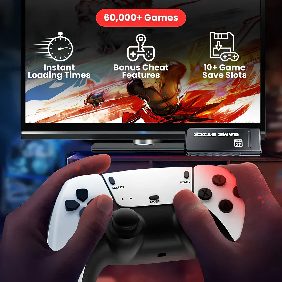 Glorify™ - WIRELESS CONSOLE 60,000+ LICENSED GAMES + 2 FREE CONTROLLERS
