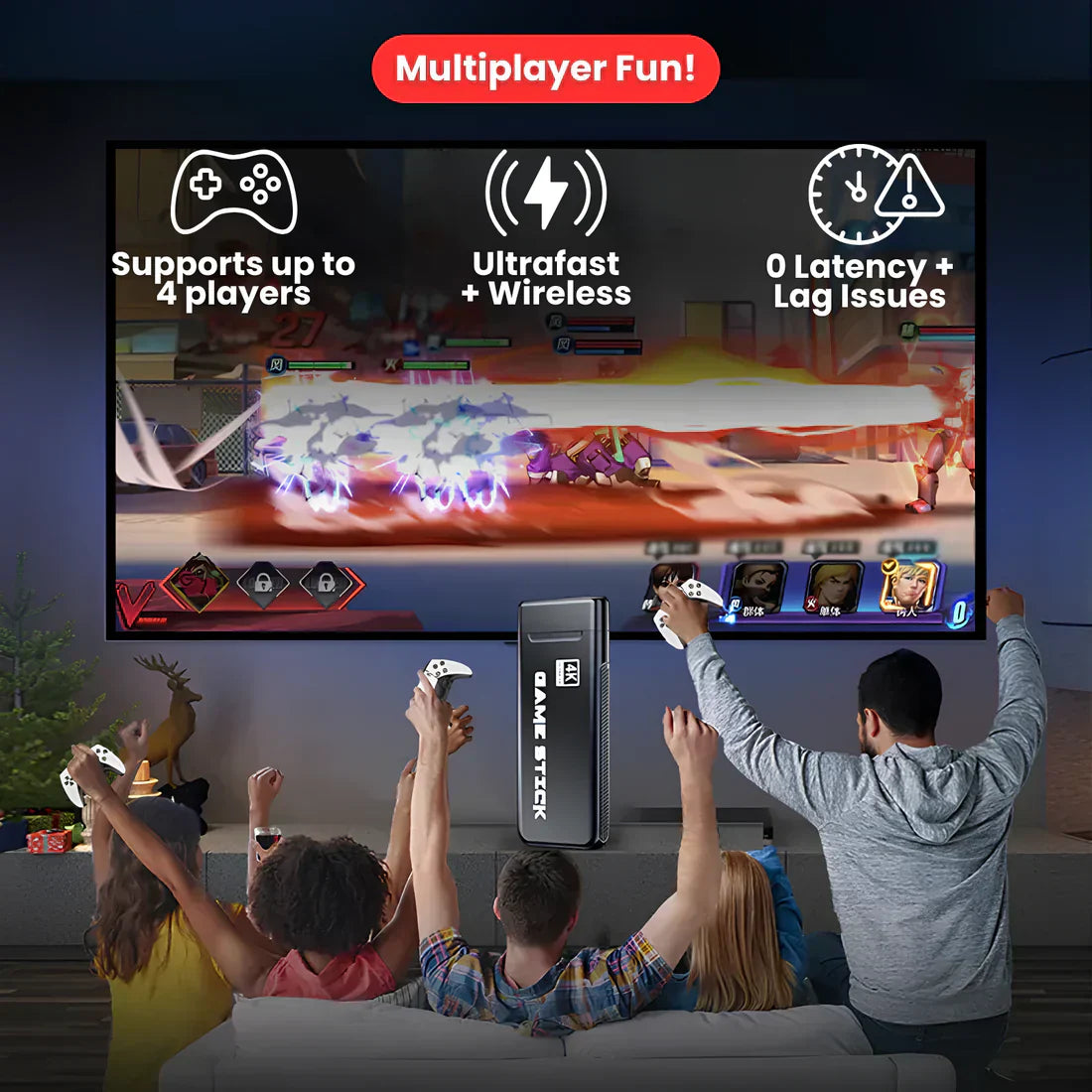 Glorify™ - WIRELESS CONSOLE 60,000+ LICENSED GAMES + 2 FREE CONTROLLERS