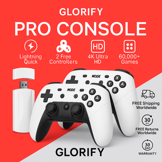 Glorify™ - WIRELESS CONSOLE 60,000+ LICENSED GAMES + 2 FREE CONTROLLERS